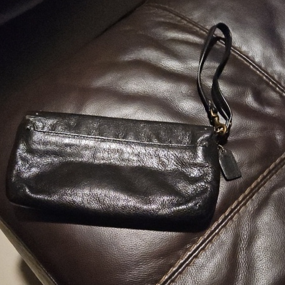 Coach Black Leather Wristlet - Picture 2 of 2